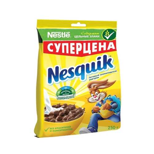 Готовый завтрак шоколадный Nesquik шарики 250 г в Билла