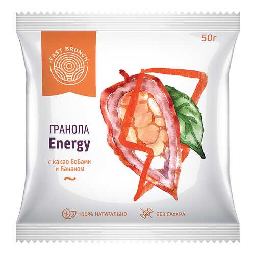 Гранола Fastbrunch Energy с какао бобами и бананом 3 саше в Билла