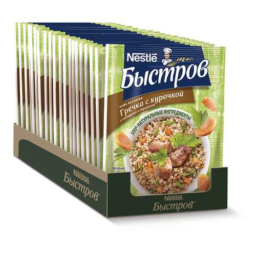 Каша Быстров гречка с курочкой с овощами и травами без варки порционная 17 шт по 38 г в Билла