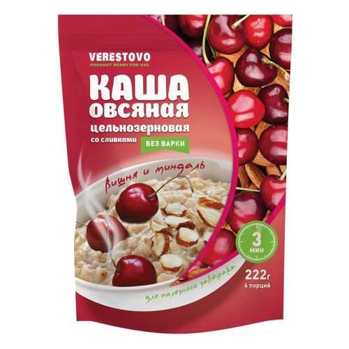 Каша моментального приготовления со сливками вишня и миндаль в пакетиках одноразовых в Билла