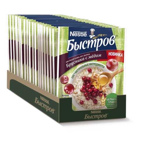 Каша овсяная Быстров Prebio брусника мед 17*40 г в Билла