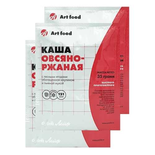 Каша овсяно-ржаная Art Life с лесными ягодами 3 шт по 35 г в Билла
