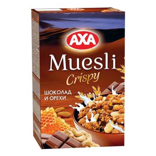 Мюсли сrispy AXA шоколад и орехи 250 г в Билла