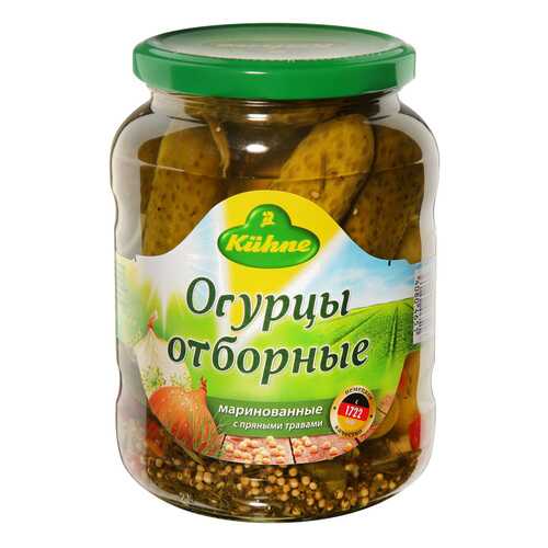 Огурцы Kuhne отборные с пряными травами маринованные 670 г Германия в Билла