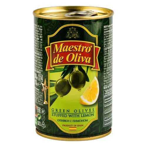 Оливки Maestro de Oliva с лимоном 300 г в Билла