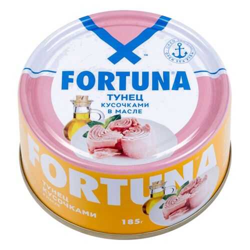 Тунец кусочки Fortuna в масле 185 г в Билла