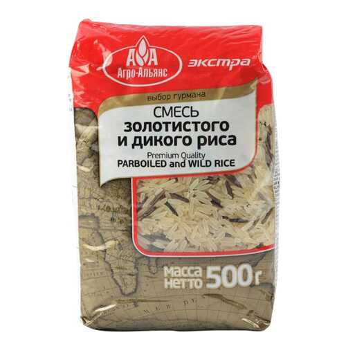 Риc Агро-альянс экстра смесь золотистого и дикого риса 500 г в Билла