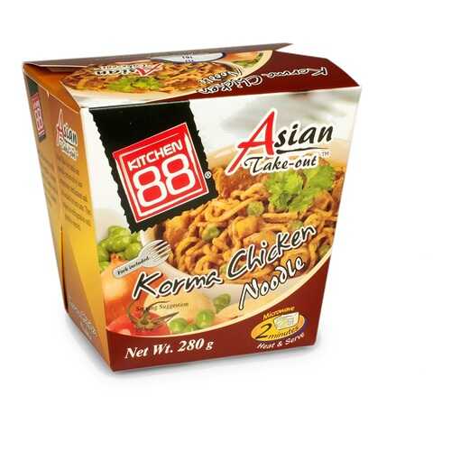 Готовое блюдо «Тайская лапша с курицей в соусе Корма», Kitchen88, 280 г, Таиланд в Билла