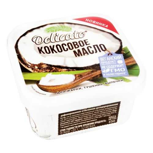 Масло кокосовое Delicato для жарки тушения выпечки 450 г в Билла