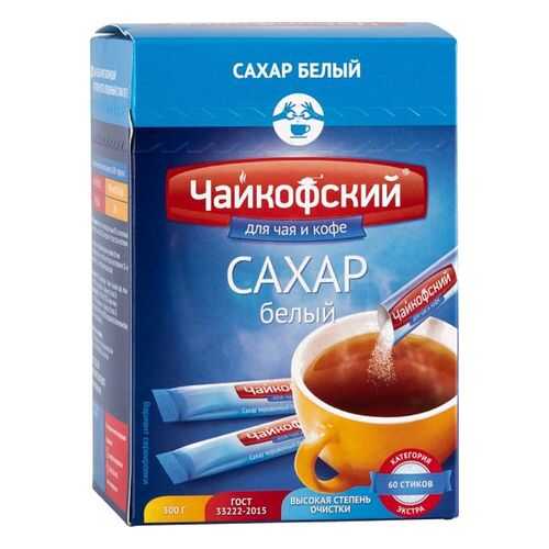 Сахар порционный Чайкофский в стиках белый 5 г 60 штук в Билла