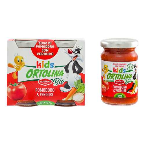 Соус Rodolfi Ortolina Kids Bio томатный с овощами 2 шт 100 г в Билла