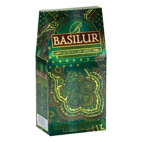 Чай Basilur Moroccan Mint, зеленый листовой с добавками, 100 гр в Билла