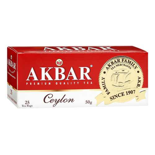 Чай черный Akbar цейлонский 25 пакетиков в Билла