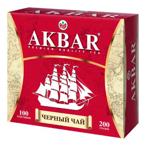 Чай черный Akbar корабль в пакетиках 200 г в Билла