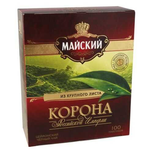 Чай черный Майский корона Российской Империи 100 пакетиков в Билла