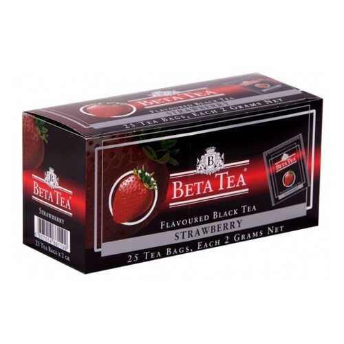 Чай черный в пакетиках для чашки Beta Tea клубника 25*2 г в Билла