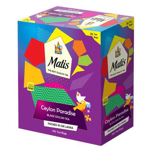 Чай черный в пакетиках для чашки Матис Ceylon Paradise 100*2 г в Билла