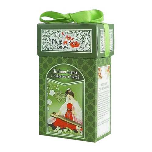 Чай Plum Snow Зелёная Улитка с Чабрецом и Мятой, зелёный листовой, 100 гр в Билла