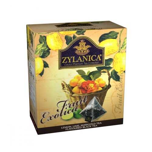 Чай Zylanica Fruit Exotica черный с лимоном лаймом лепестками календулы 20 пирамидок в Билла