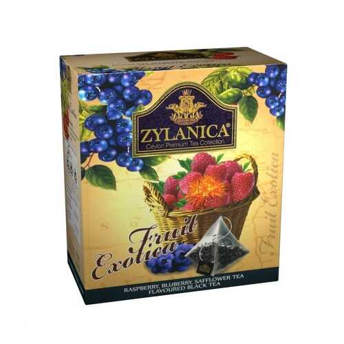 Чай Zylanica Fruit Exotica черный с малиной черникой лепестками сафлора 20 пирамидок в Билла