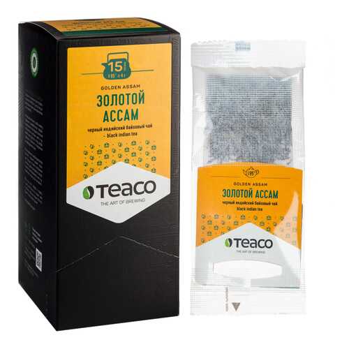 TeaCo Пакетированный черный чай на чайник Золотой ассам TEACO, 20 пак. по 4 г в Билла
