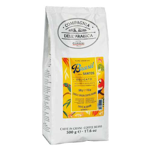 Кофе в зернах Dell'Arabica puro arabica Brasil Santos 500 г в Билла