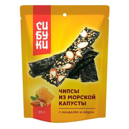 Чипсы из морской капусты Сибуки с миндалем и медом 25 г в Билла