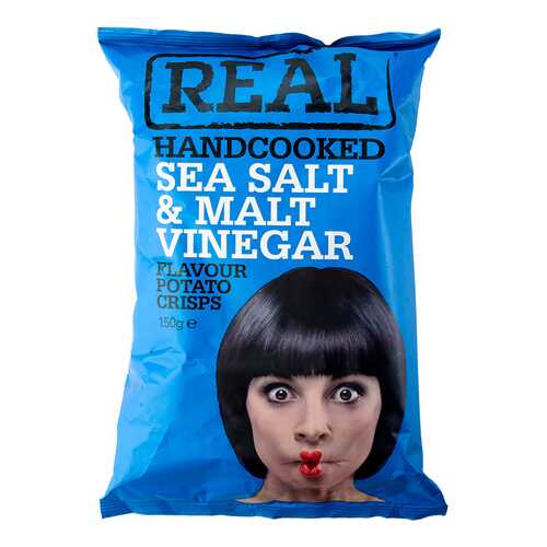 Чипсы картофельные Real с морской солью и уксусом 150 г в Билла