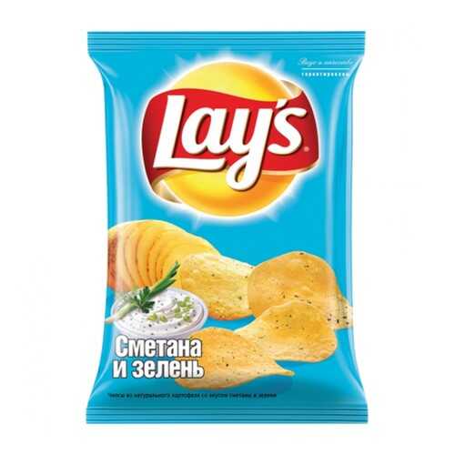 Чипсы Lay's из натурального картофеля сметана, зелень 90 г в Билла