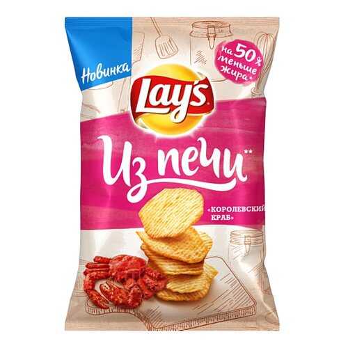 Чипсы Lays Из печи Королевский краб 85г в Билла