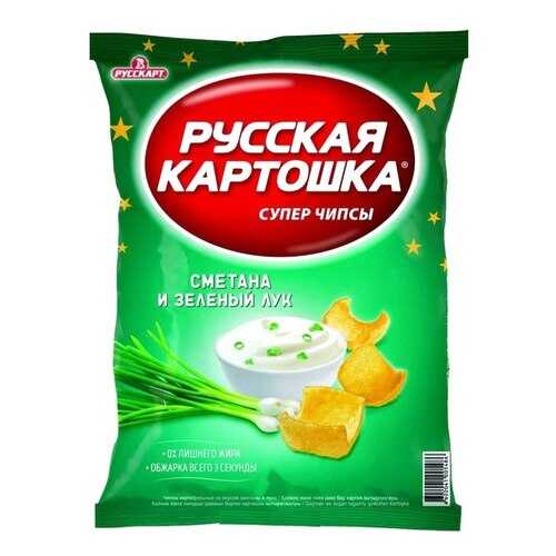 Чипсы Русская картошка Сметана и зеленый лук 50г в Билла