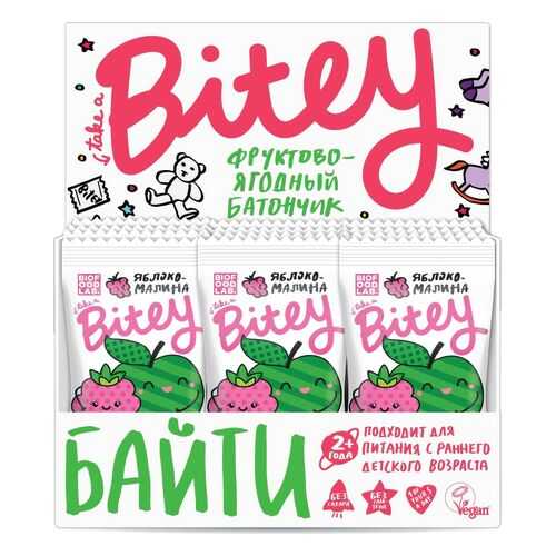Батончик Bitey фруктово-ягодный яблоко-малина 25 г 30 штук в Билла