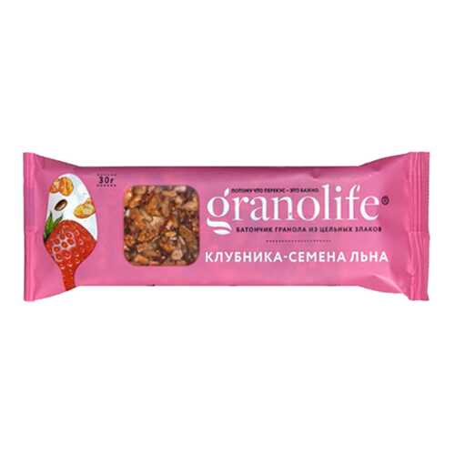 Батончик-гранола Granolife клубника семена льна в Билла