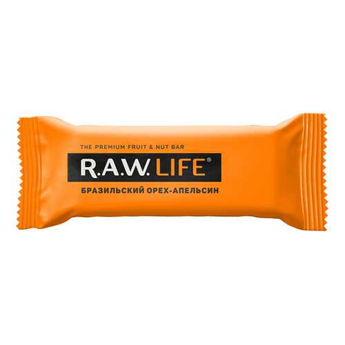 Батончик орехово-фруктовый Бразильский орех-Апельсин Raw Life 47 г в Билла