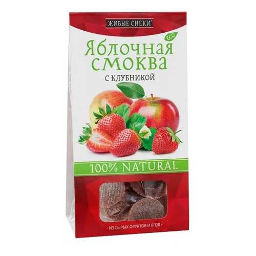 Смоква Живые снеки яблочная с клубникой 60 г в Билла