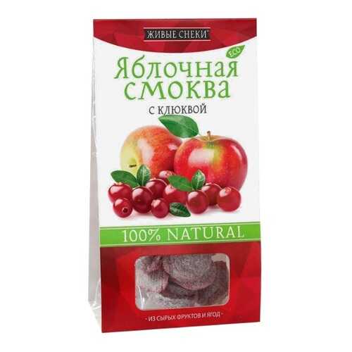 Смоква Живые снеки яблочная с клюквой 60 г в Билла