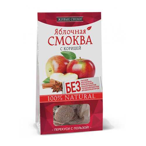 Яблочная смоква Живые снеки с корицей 4*60 г в Билла