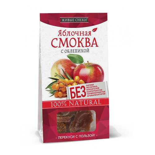 Яблочная смоква Живые снеки с облепихой 4*60 г в Билла