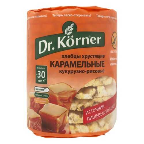 Хлебцы кукурузно-рисовые Dr.Korner карамельные без глютена 90 г в Билла