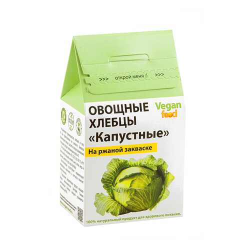 Хлебцы овощные Vegan-food на закваске капустные 100 г в Билла