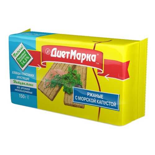 Хлебцы пластинки ДиетМарка хрустящие ржаные с морской капустой 150 г в Билла