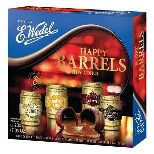 Ассорти шоколадных конфет E.Wedel happy barrels с ликером 200 г в Билла