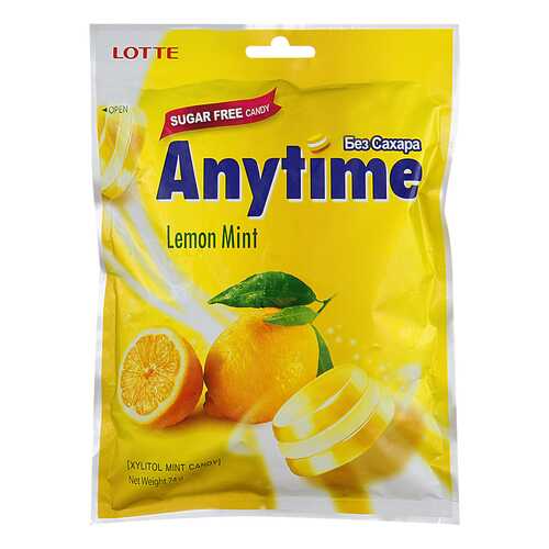 Карамель леденцовая anytime Lotte лимон и мята 74 г в Билла