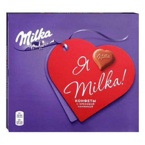 Конфеты Milka молочный шоколад с ореховой начинкой 110 г в Билла