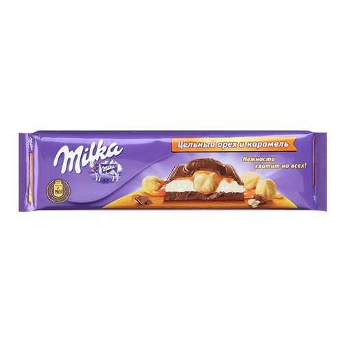 Шоколад молочный Milka цельный орех и карамель 300 г в Билла