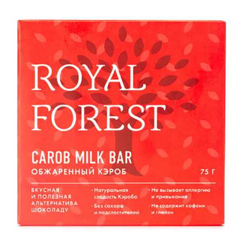 Шоколад Обжаренный кэроб Carob milk bar Royal Forest 75 г в Билла