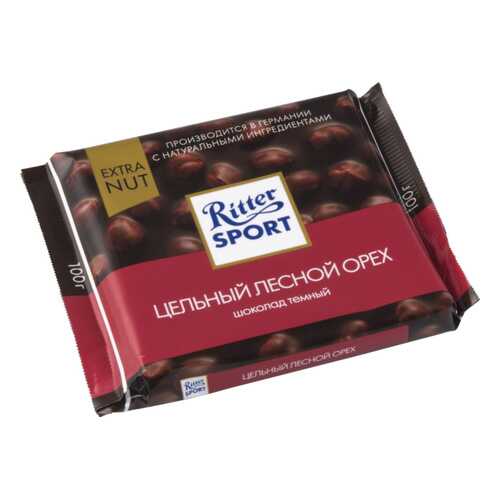Шоколад тёмный Ritter Sport extra nut цельный лесной орех 100 г в Билла