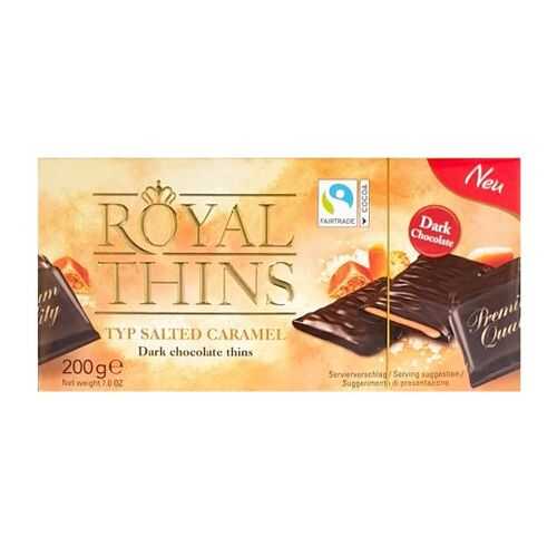Шоколадные плитки Halloren Royal Thins темный карамель и морская соль 200г в Билла