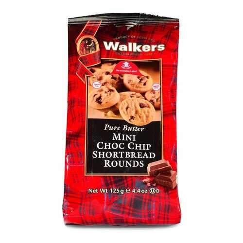 Мини-печенье Walkers Круглое и с шоколадной крошкой песочное 125 г Великобритания в Билла