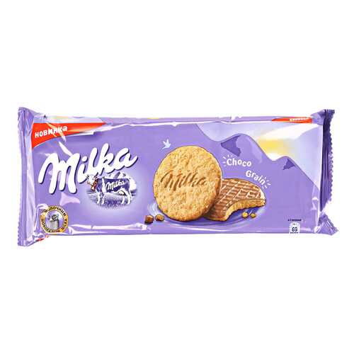 Печенье овсяное Milka с молочным шоколадом 168 г в Билла
